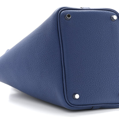 Hermes Taurillon Clemence Picotin Lock 18 PM Bleu Saphir 9 of 10
