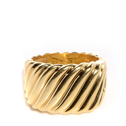 David Yurman 18K Yellow Gold Cable Cigar Band Ring 7 1 of 6