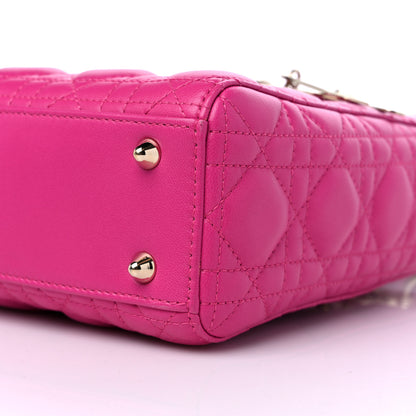 Christian Dior Lambskin Cannage Small Lucky Badges My Lady Dior Magenta 9 of 9