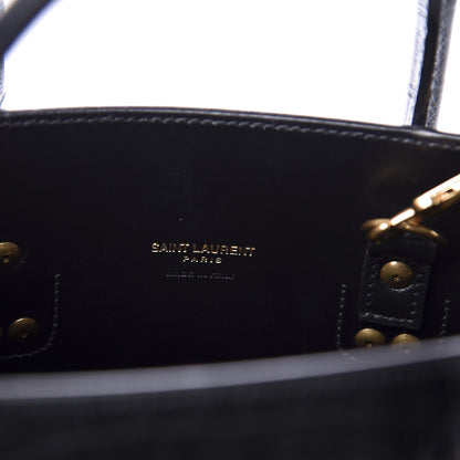 Saint Laurent Calfskin Crocodile Embossed Baby Sac De Jour Black 7 of 11