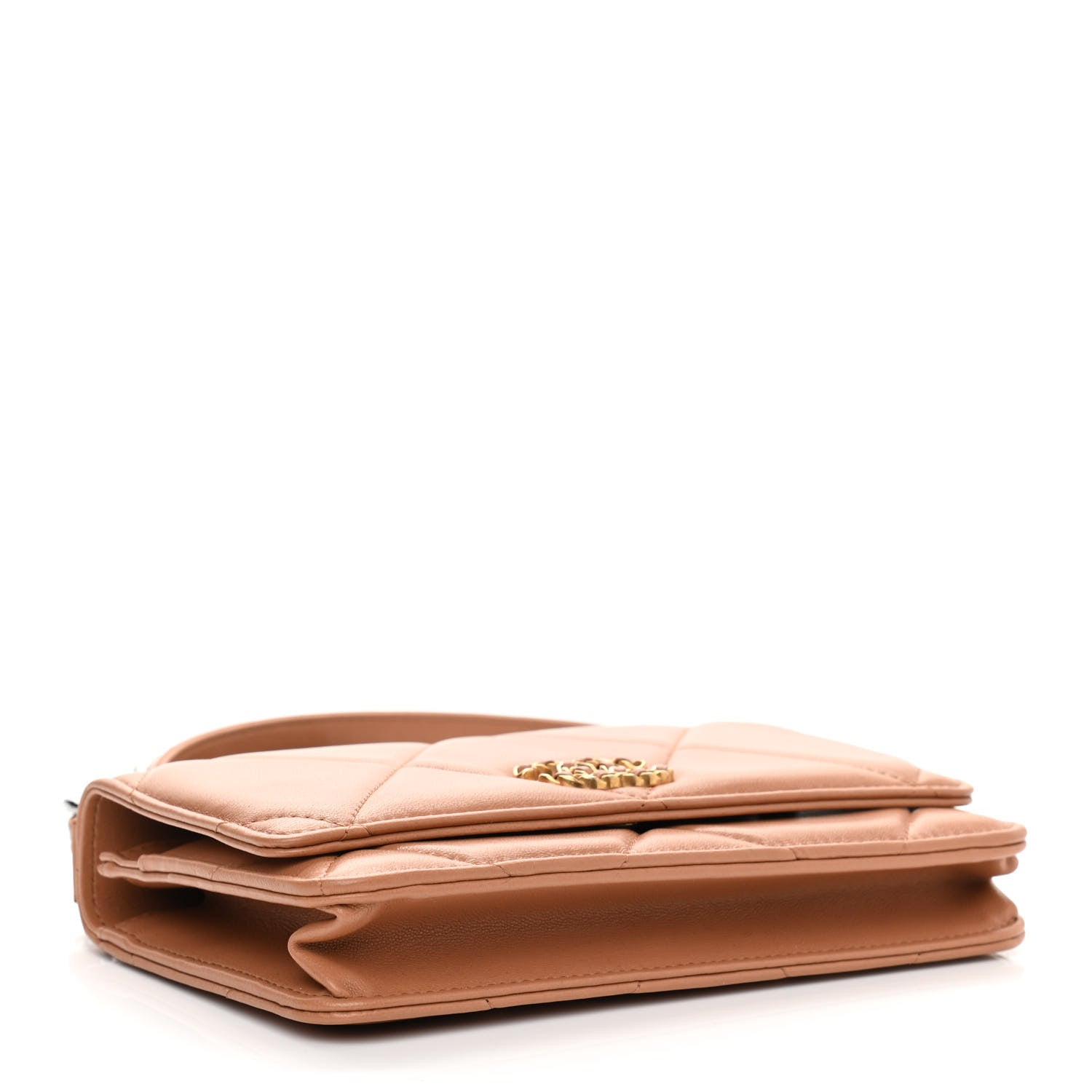 Chanel Lambskin Quilted Chanel 19 Wallet On Chain WOC Brown 4 of 12