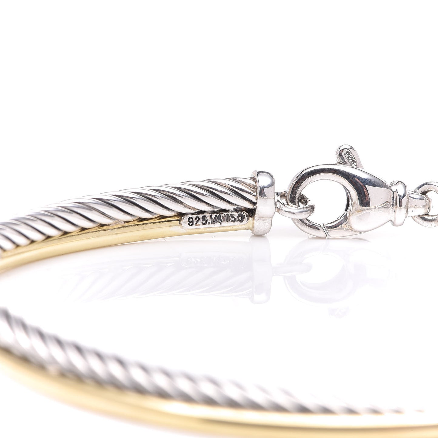Sterling Silver 18K Yellow Gold 3mm Crossover Bracelet