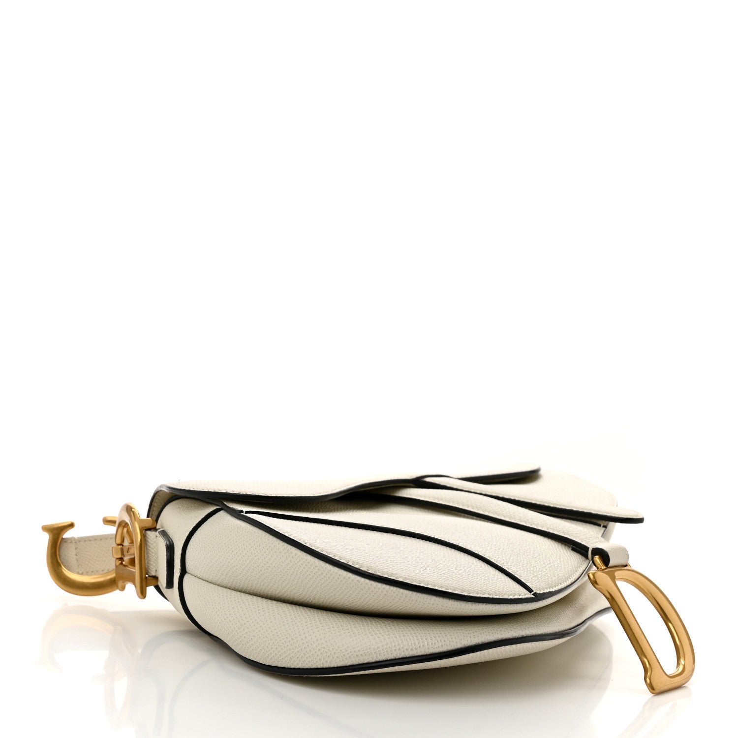 Christian Dior Grained Calfskin Saddle Bag White 4 of 13