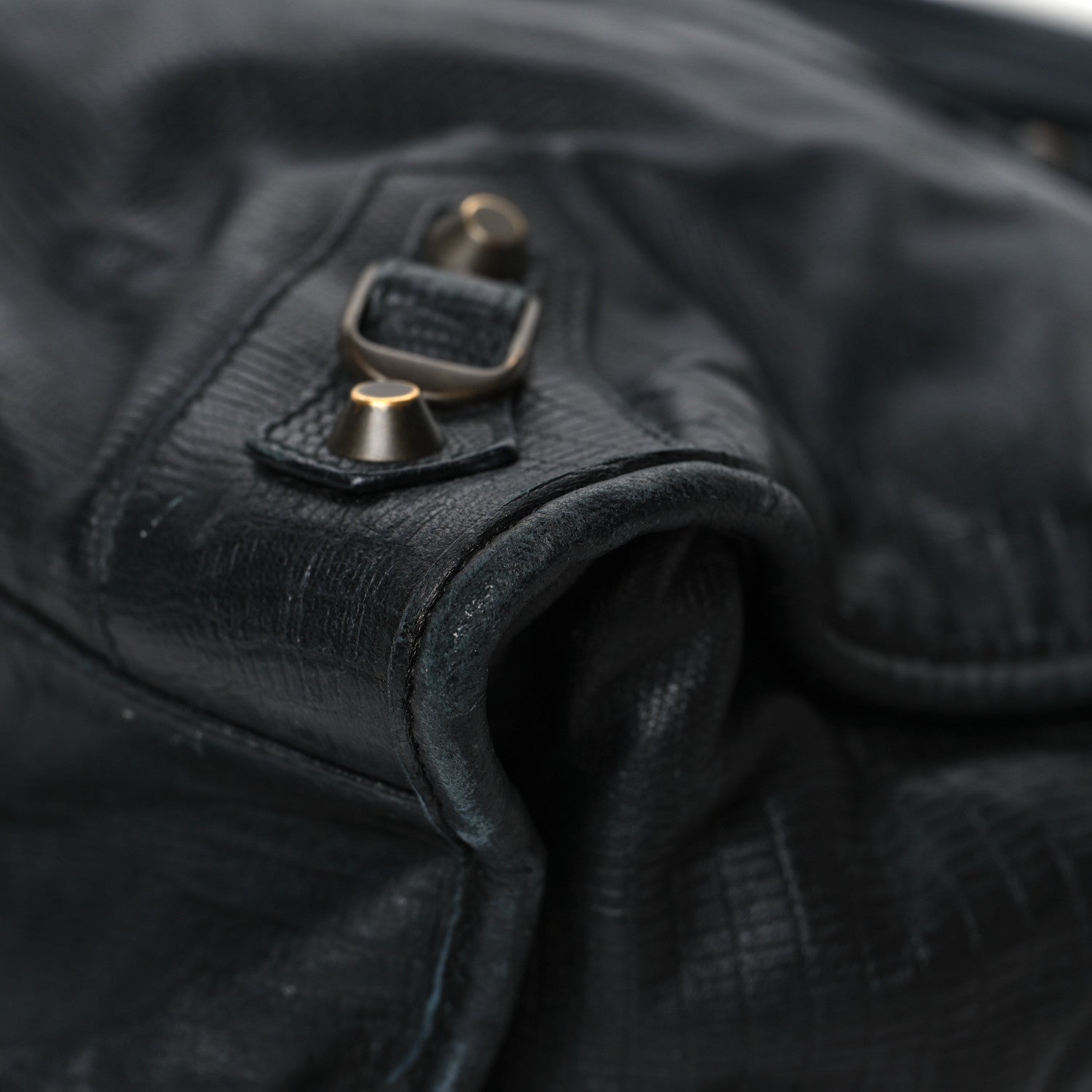 Balenciaga Calfskin Lizard Embossed Classic Hardware City Black 11 of 16