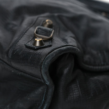 Balenciaga Calfskin Lizard Embossed Classic Hardware City Black 11 of 16