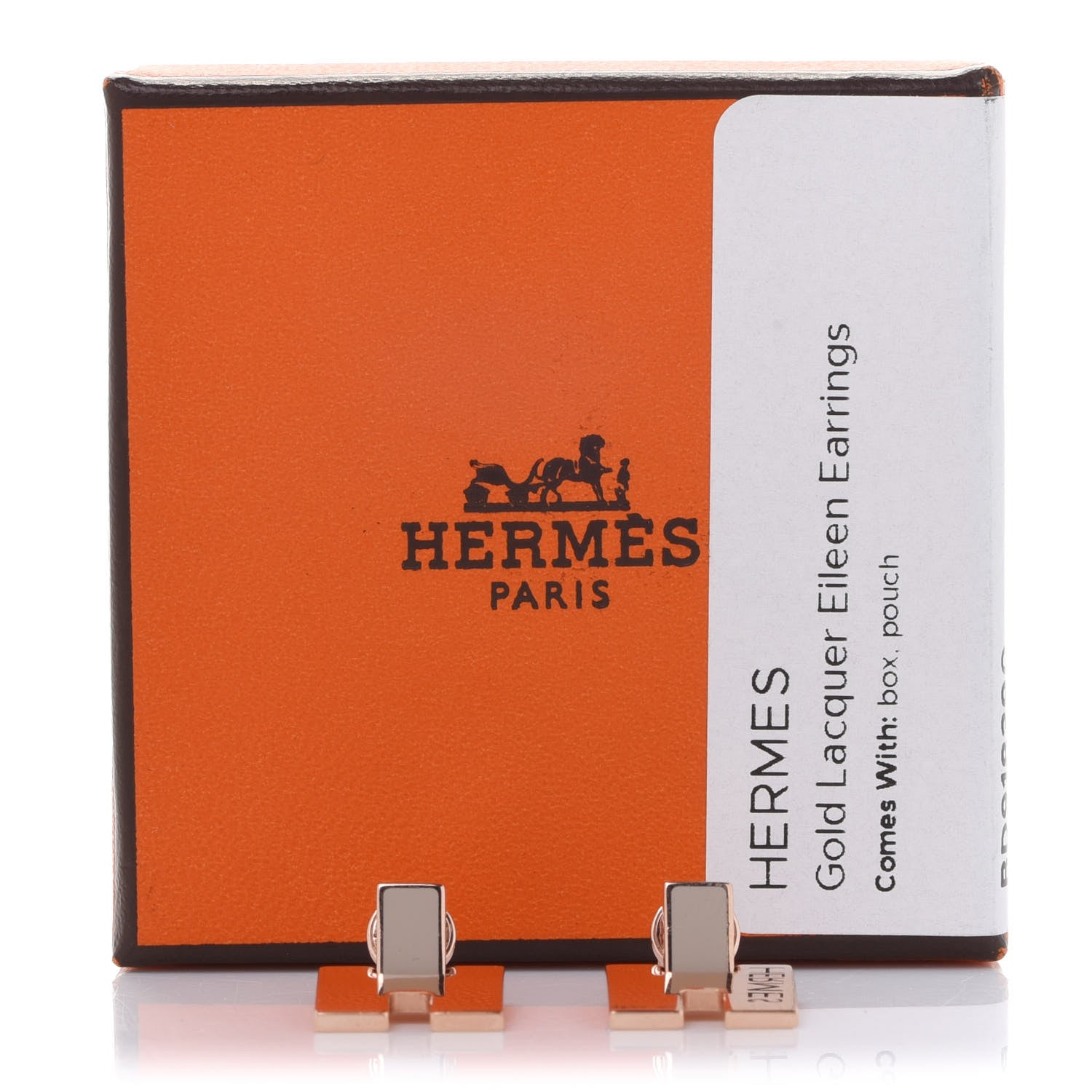 Hermes Rose Gold Lacquer Eileen Earrings Etoupe 6 of 6