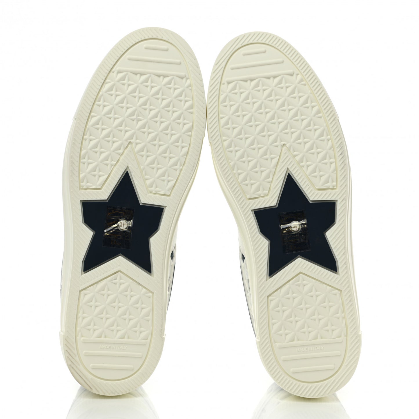 Canvas Embroidered Womens Walk'n' Dior Star High Top Sneakers 39 White Navy
