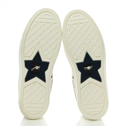 Christian Dior Canvas Embroidered Womens Walk'n' Dior Star High Top Sneakers 39 White Navy 5 of 9