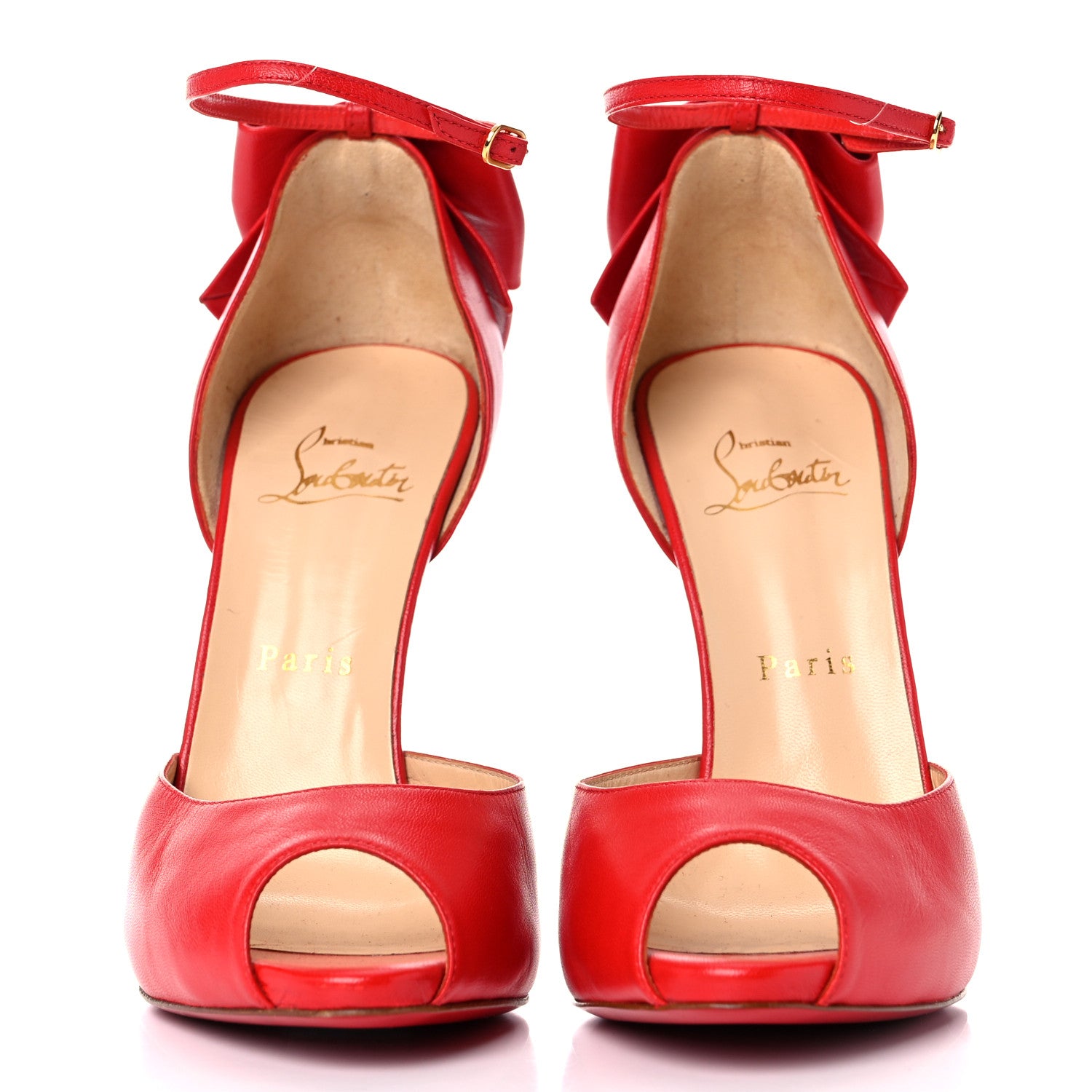 Christian Louboutin Kid Dos Noeud Bow 120 Pumps 38.5 Red 2 of 10