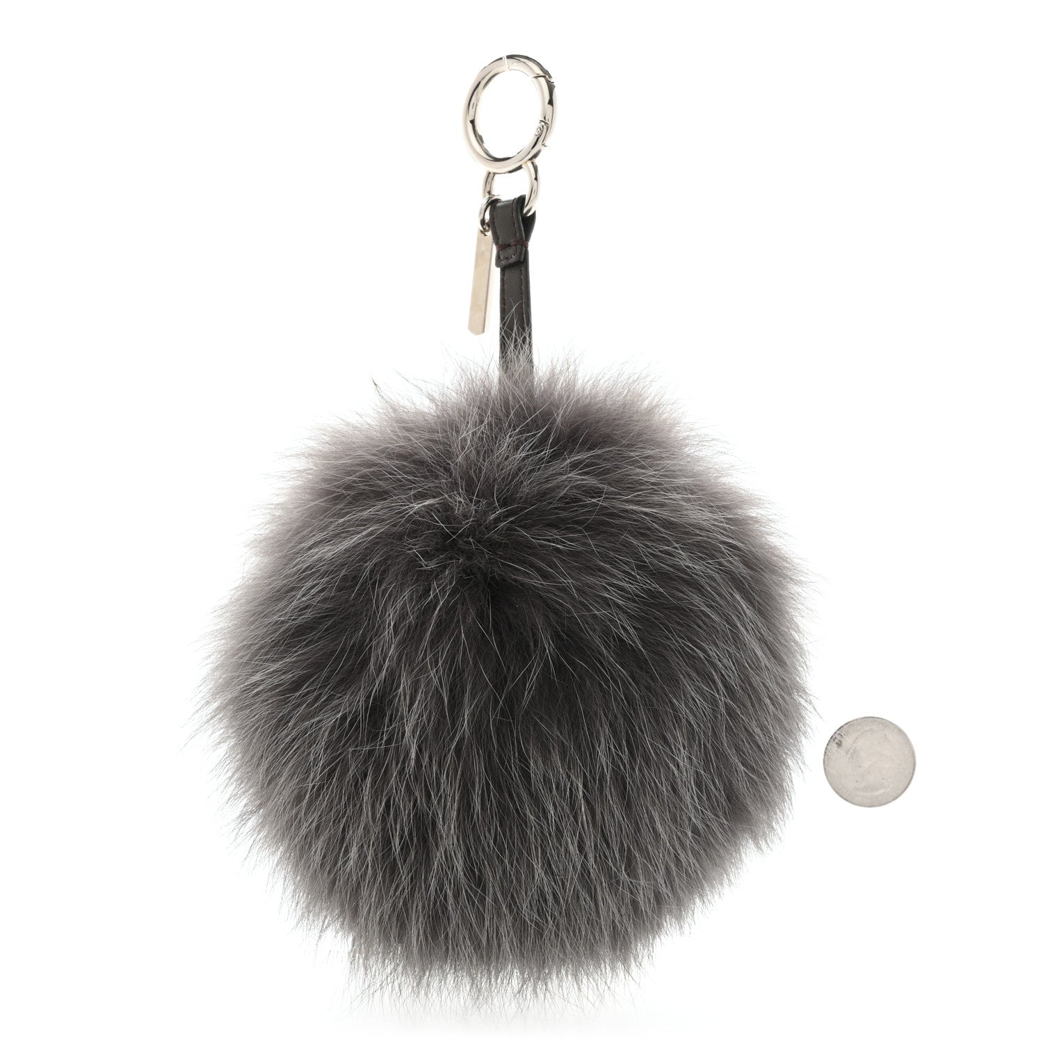 Fendi Fox Fur S ABCharm Bag Charm Grey Yellow 2 of 4