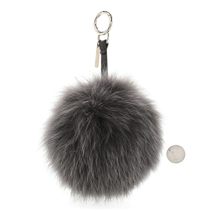 Fendi Fox Fur S ABCharm Bag Charm Grey Yellow 2 of 4