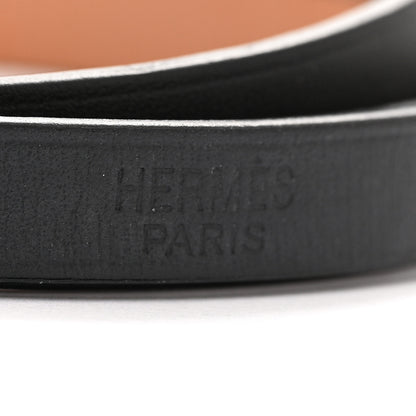 Hermes Chamonix Hapi 3MM Triple Tour Wrap Bracelet S Black Fauve 4 of 7