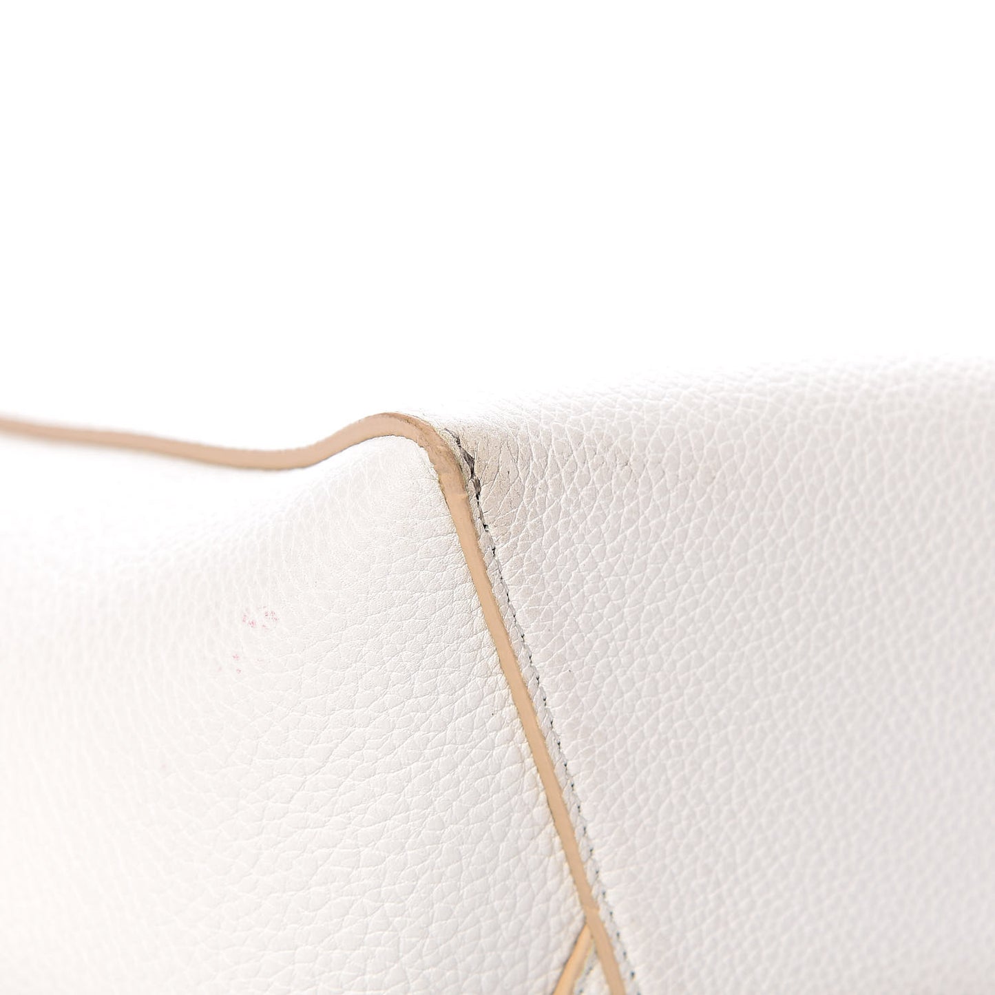 Soft Grained Calfskin Small Sangle Bucket Bag White