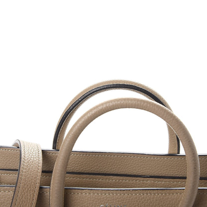 Celine Drummed Calfskin Nano Luggage Dune 9 of 9