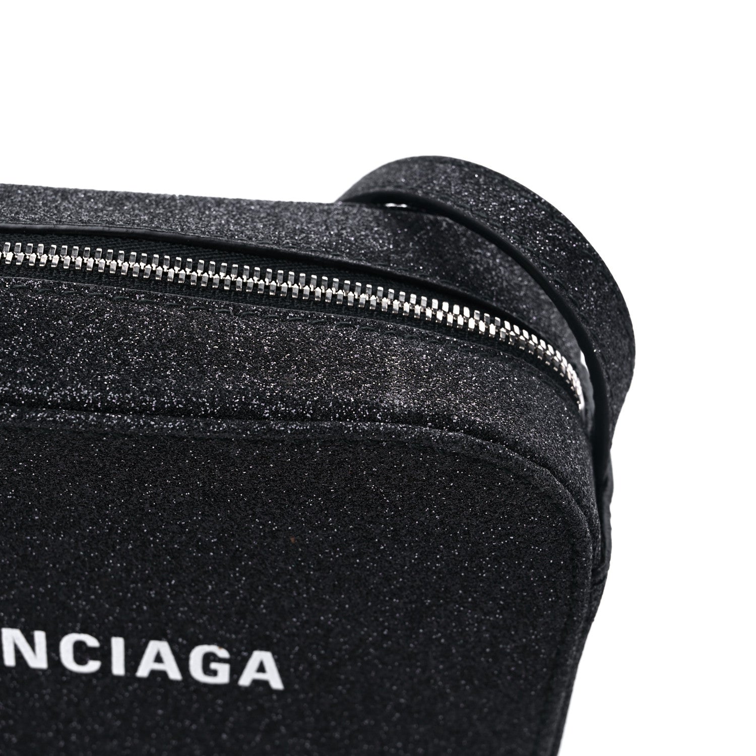Balenciaga Metallic Calfskin Logo XS Everyday Camera Bag Black 7 of 7