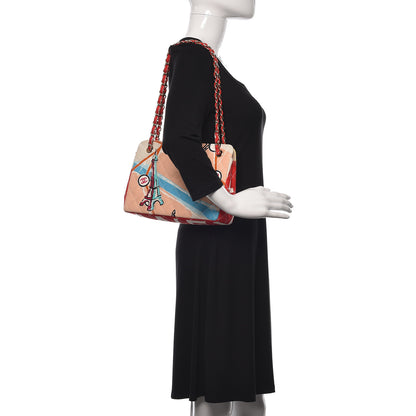 Chanel Canvas Printed Eiffel Tower Shoulder Bag 2 of 15