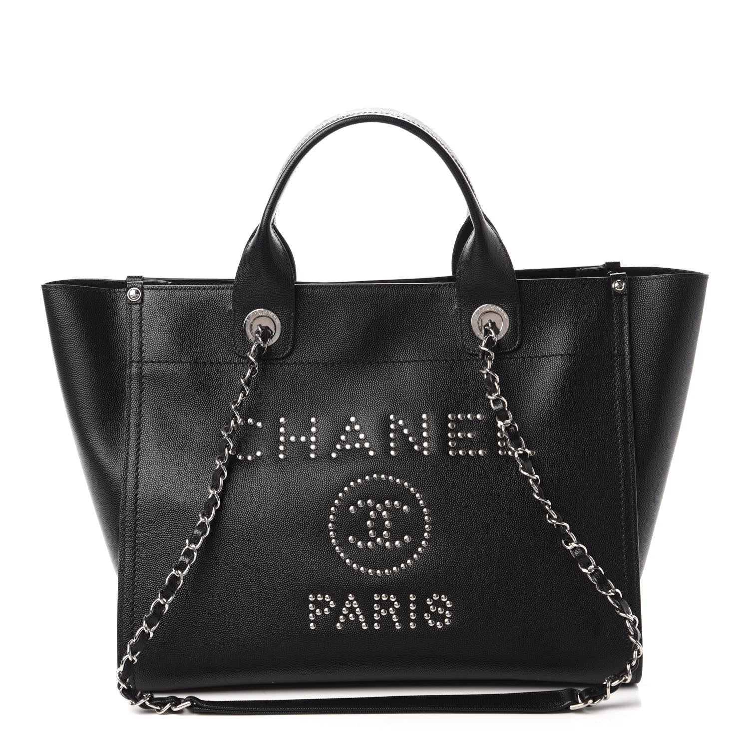 Chanel Caviar Small Studded Deauville Tote Black 1 of 9