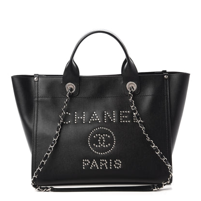 Chanel Caviar Small Studded Deauville Tote Black 1 of 9