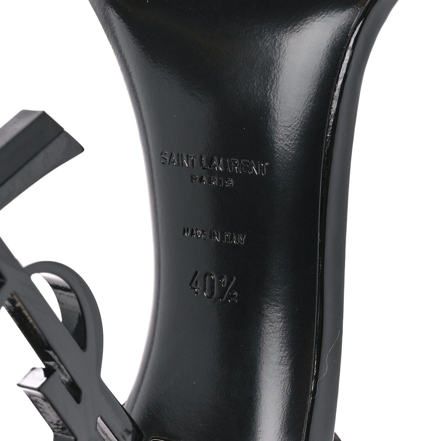 Patent Calfskin Opyum 110 Sandals 40.5 Black