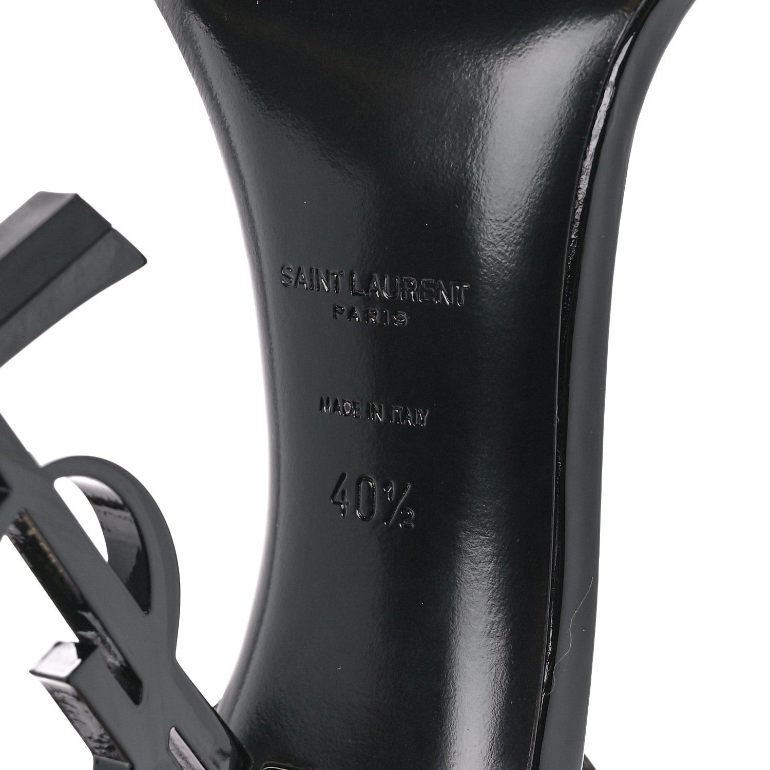 Saint Laurent Patent Calfskin Opyum 110 Sandals 40.5 Black 6 of 8