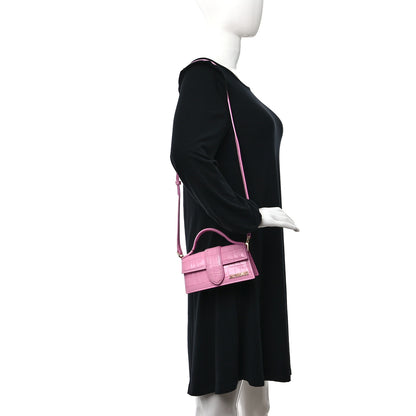 Jacquemus Calfskin Crocodile Embossed Le Bambino Pink 2 of 15