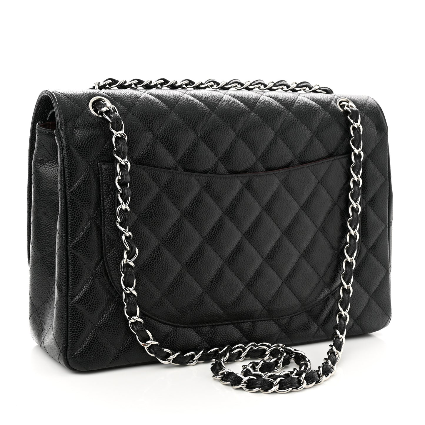 Caviar Quilted Maxi Double Flap Black
