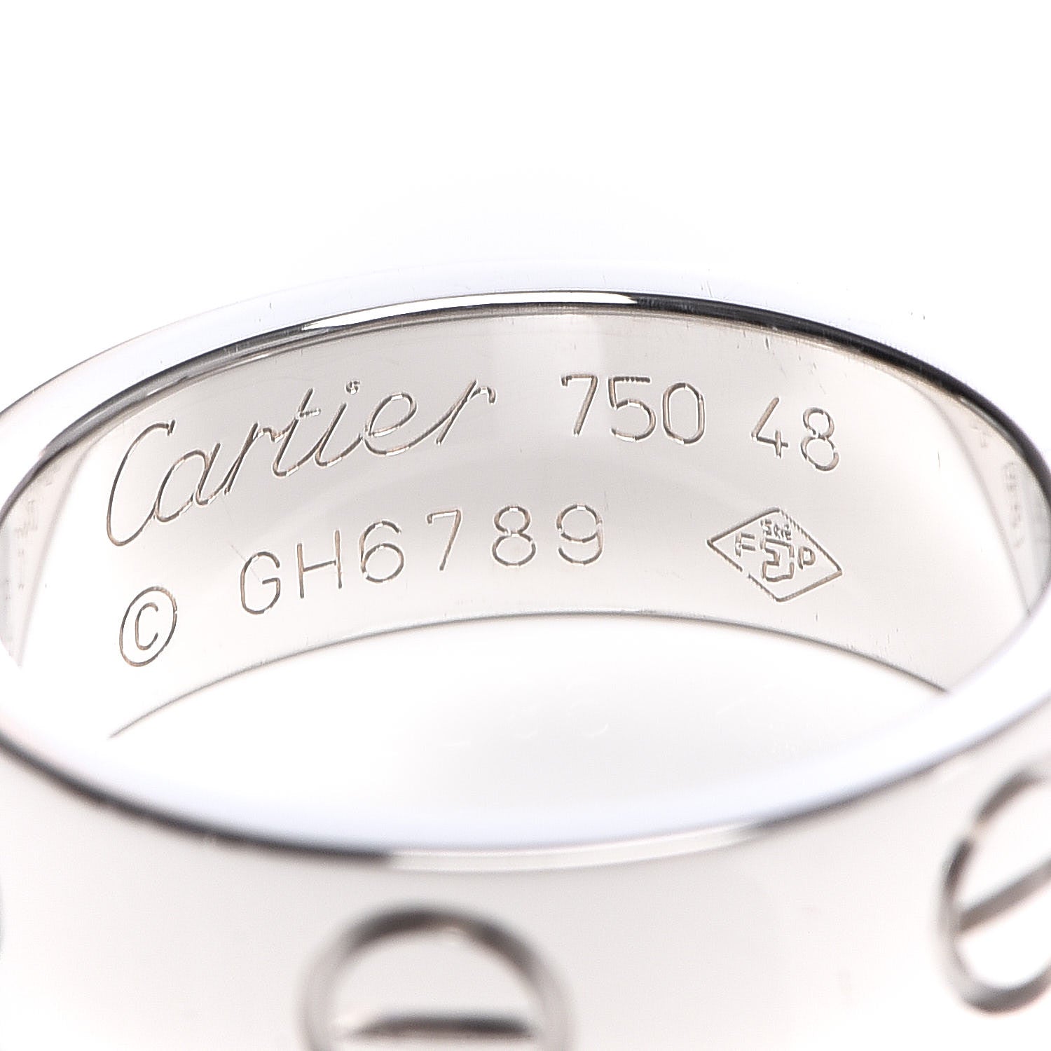Cartier 18K White Gold 5.5mm LOVE Ring 48 4.5 4 of 4