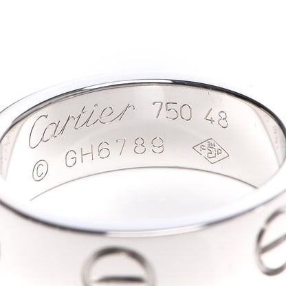 Cartier 18K White Gold 5.5mm LOVE Ring 48 4.5 4 of 4