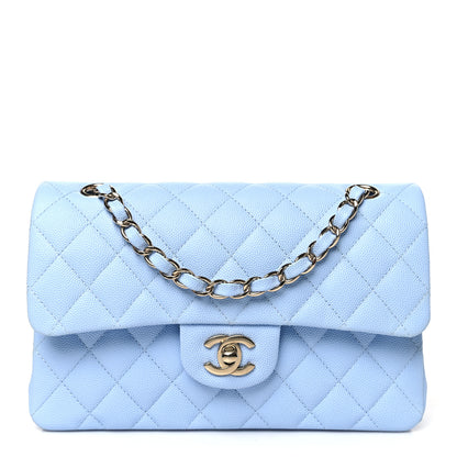 Chanel Caviar Quilted Small Double Flap Light Blue 1 of 11