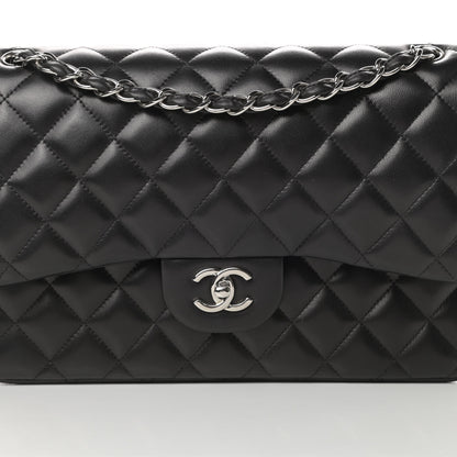 Chanel Lambskin Quilted Jumbo Double Flap Black 8 of 16
