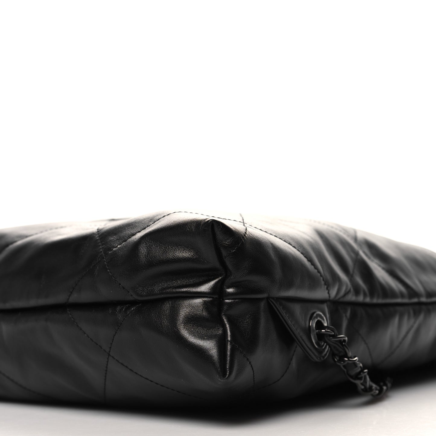 Shiny Calfskin Quilted Chanel 22 Backpack So Black