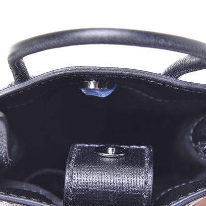 Balenciaga Squared Calfskin Logo Shopping Phone Holder Bag Black 5 of 11