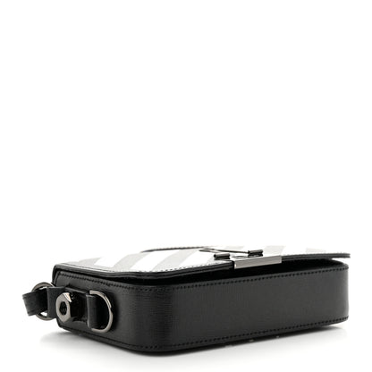 Off-White Saffiano Striped Mini Diag Binder Clip Bag Black White Indus 4 of 11
