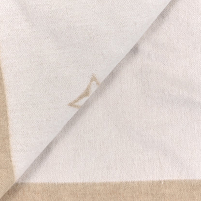 Louis Vuitton Wool Cashmere Plaid Monogram Blanket Beige 4 of 4