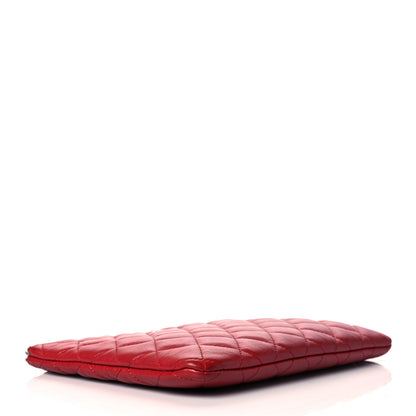 Chanel Lambskin Quilted Medium Cosmetic Case Red 4 of 11