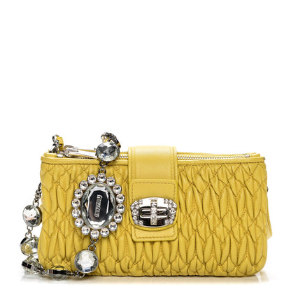 Miu Miu Nappa Matelasse Crystal Clutch Sole 1 of 8