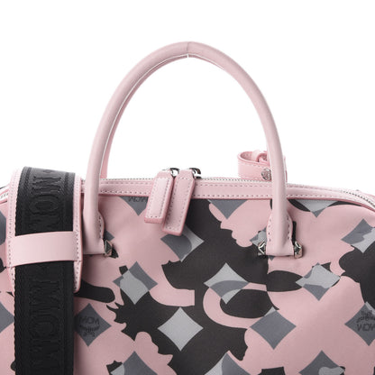 MCM Nylon Camo Top Handle Satchel Pink Blush 9 of 9