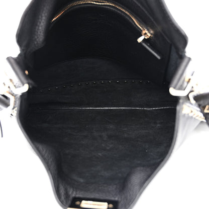 Valentino Garavani Pebbled Calfskin Small Rockstud Flip-Lock Messenger Bag Black 5 of 13