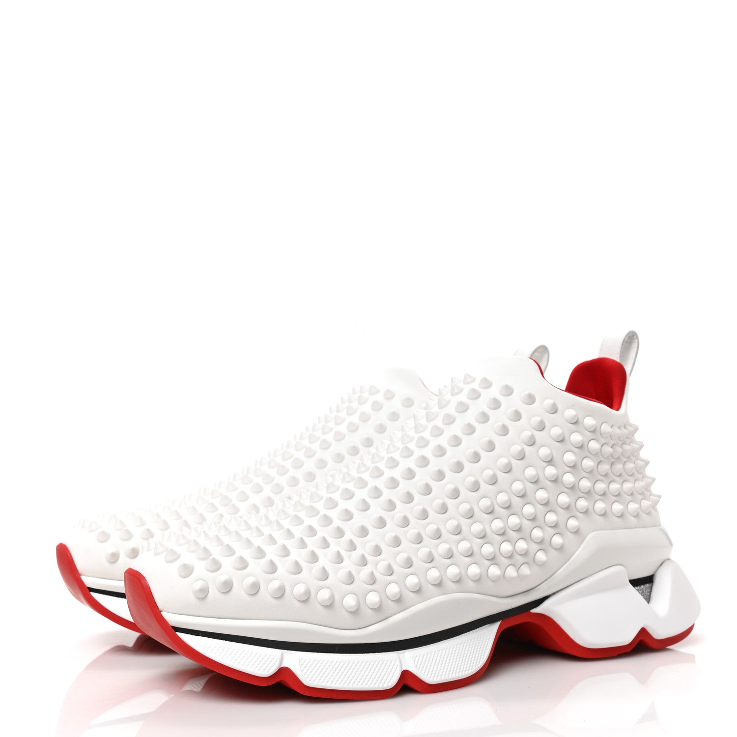 Christian Louboutin Neoprene Spike Sock Donna Flat Sneakers 39 White Snow 3 of 8
