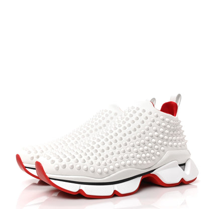 Christian Louboutin Neoprene Spike Sock Donna Flat Sneakers 39 White Snow 3 of 8