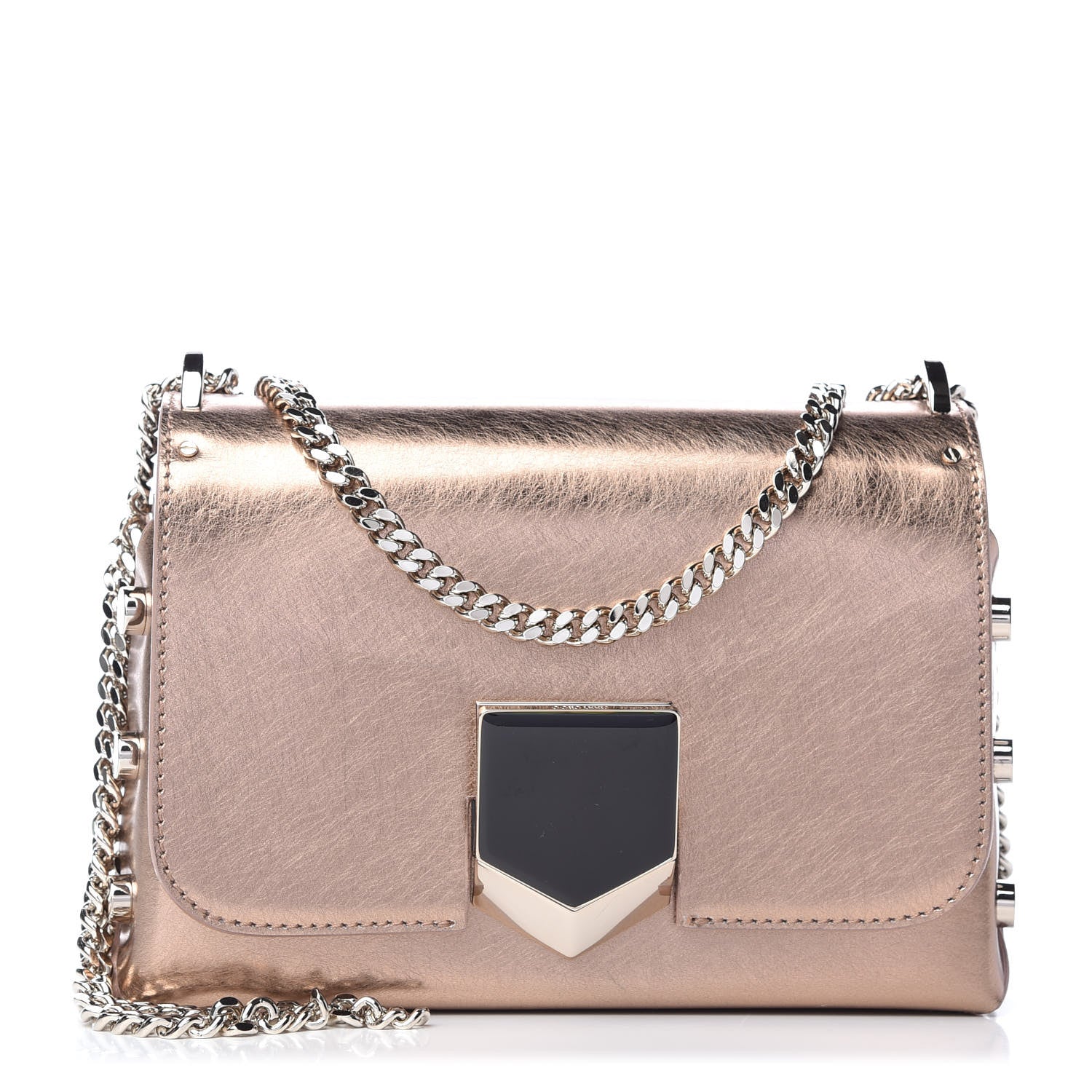 Jimmy Choo Metallic Calfskin Lockett Petite Shoulder Bag Gold 1 of 9