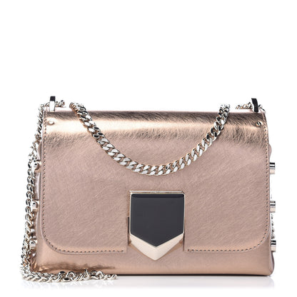 Jimmy Choo Metallic Calfskin Lockett Petite Shoulder Bag Gold 1 of 9