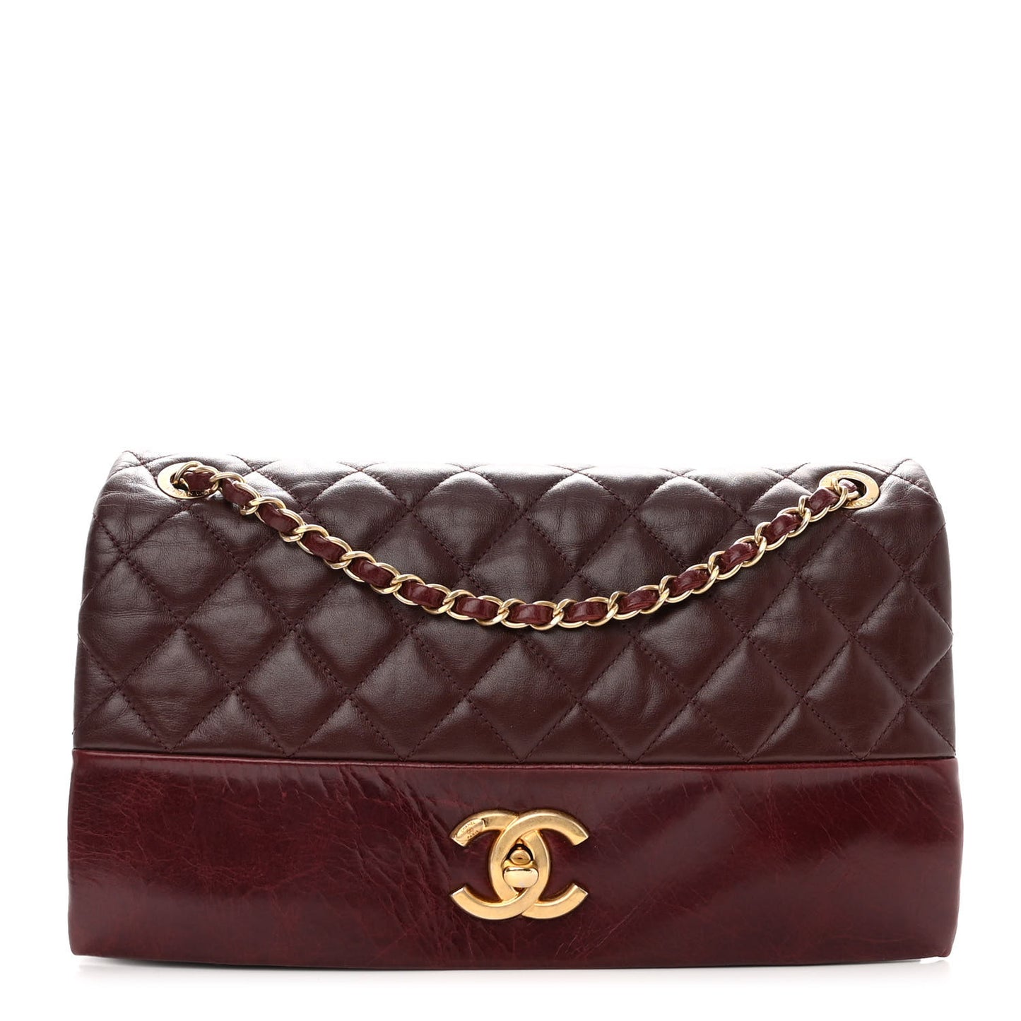 Calfskin Quilted Jumbo Soft Elegance Flap Bordeaux