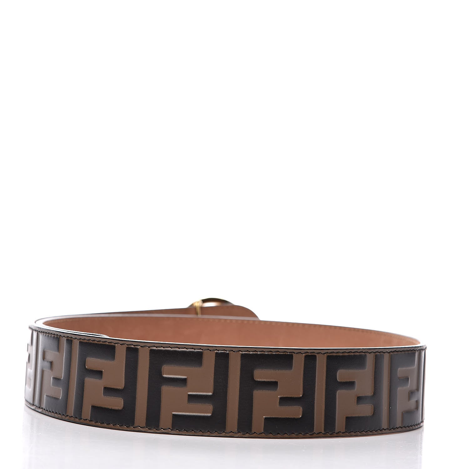 Fendi Vitello F is Fendi Bi-Color FF 1974 Embossed Belt 80 32 Maya Black 3 of 8