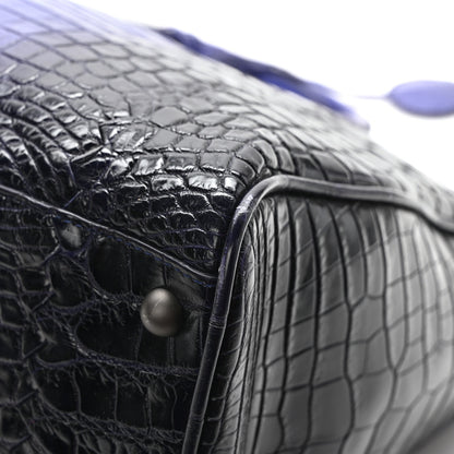 Bottega Veneta Crocodile Boston Purple Black 12 of 12