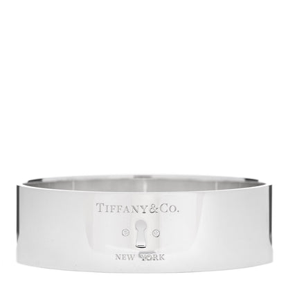 Tiffany Sterling Silver Diamond Wide Locks Bangle Bracelet 1 of 3