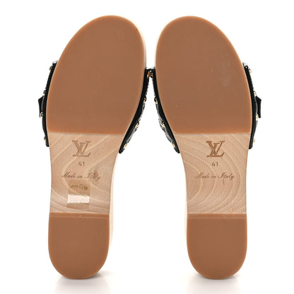 Louis Vuitton Calfskin Monogram Cottage Mules 41 Black 5 of 8
