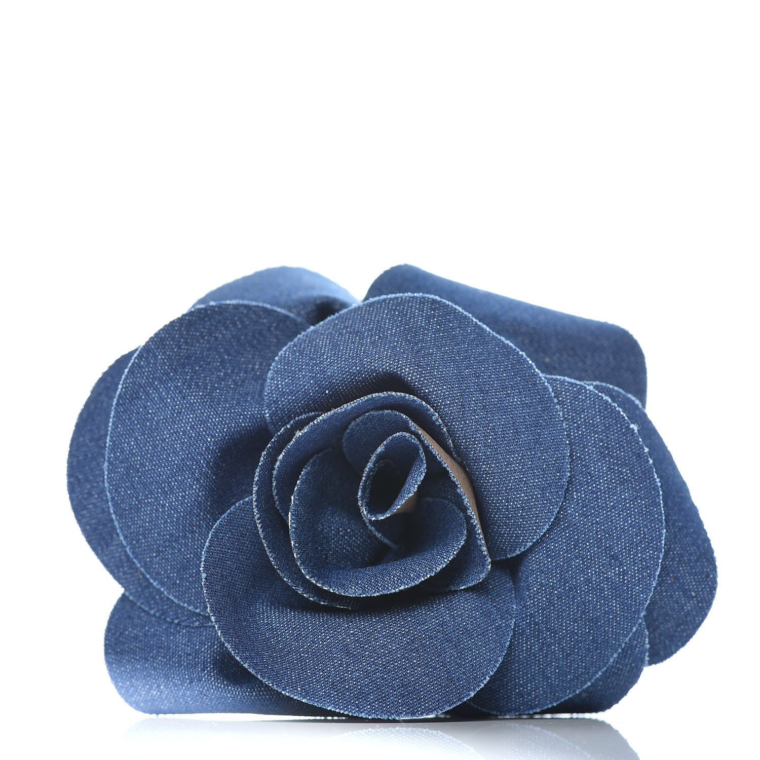 Chanel Denim Camellia Pin Brooch Blue 1 of 6