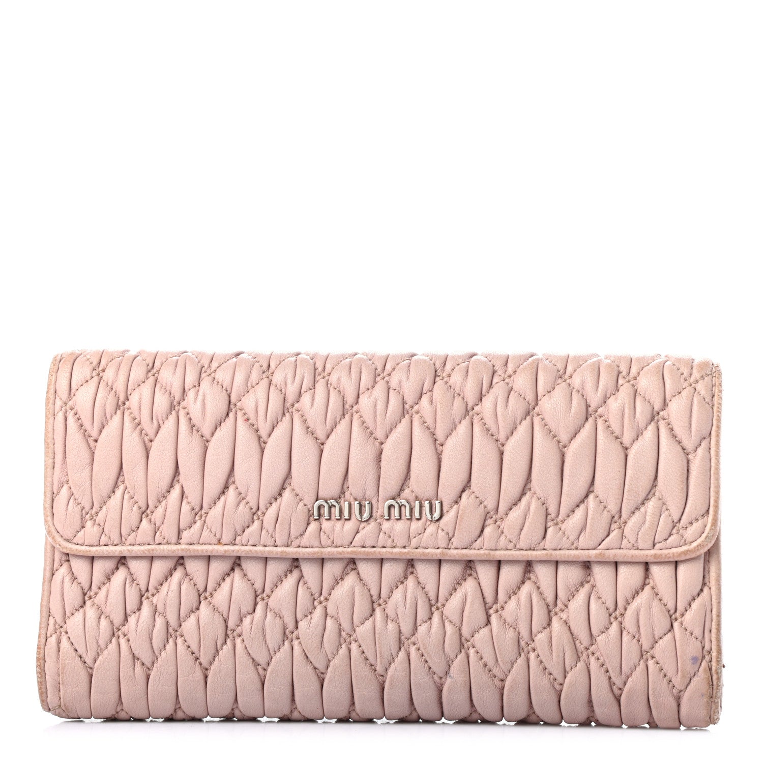 Miu Miu Nappa Matelasse Flap Wallet Cammeo 1 of 10