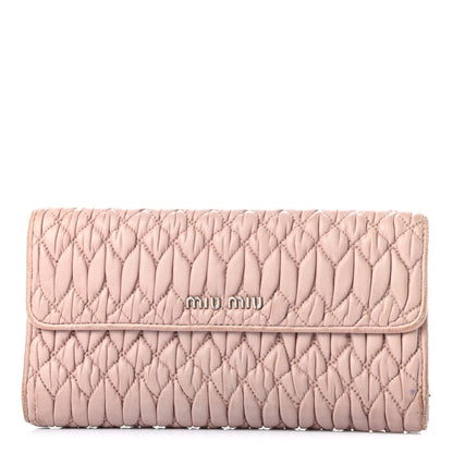Miu Miu Nappa Matelasse Flap Wallet Cammeo 1 of 10